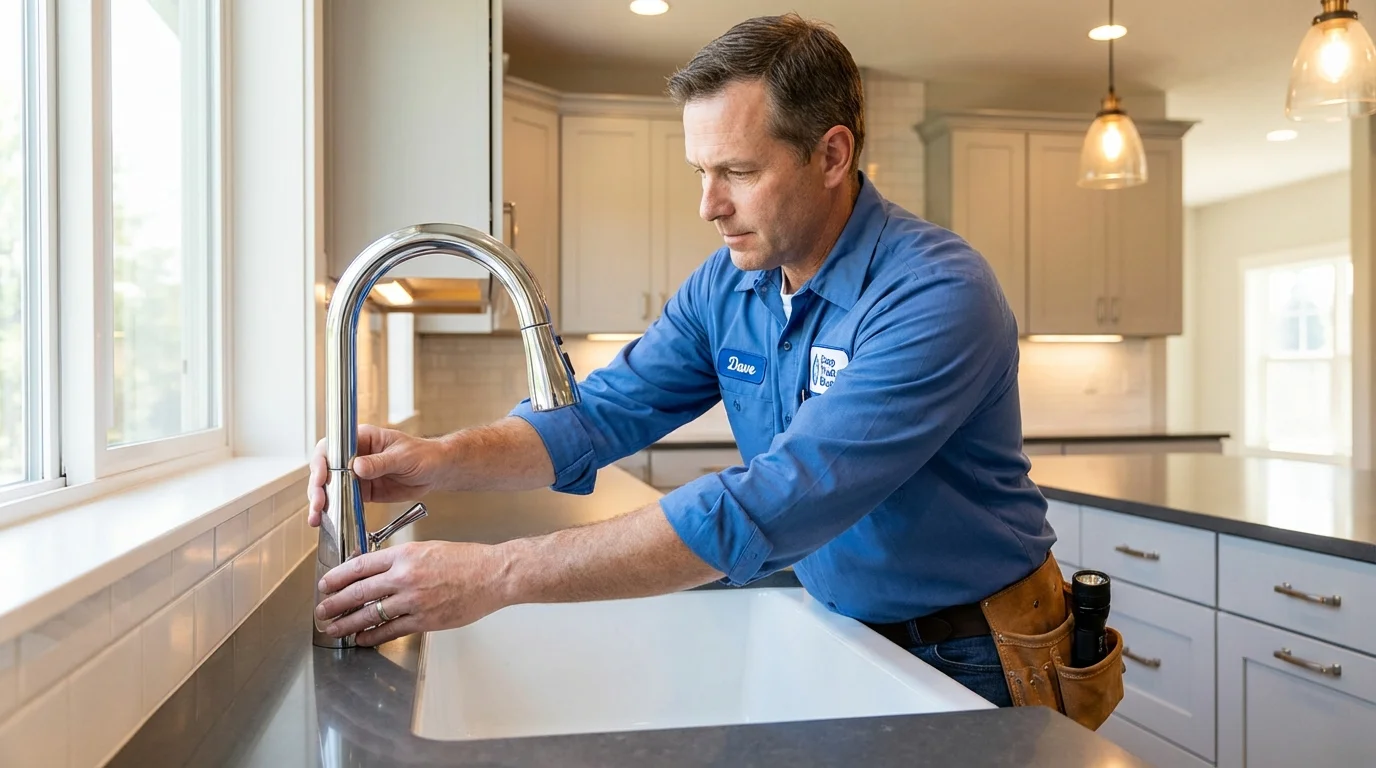 Kitchen faucet installation by Johns Plumbing LLC in Newport
